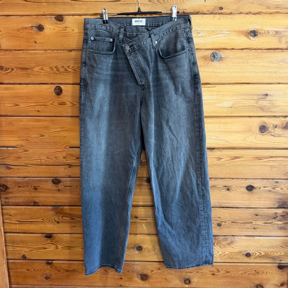 Agolde Jeans Criss Cross Straight Jean 30 Gray